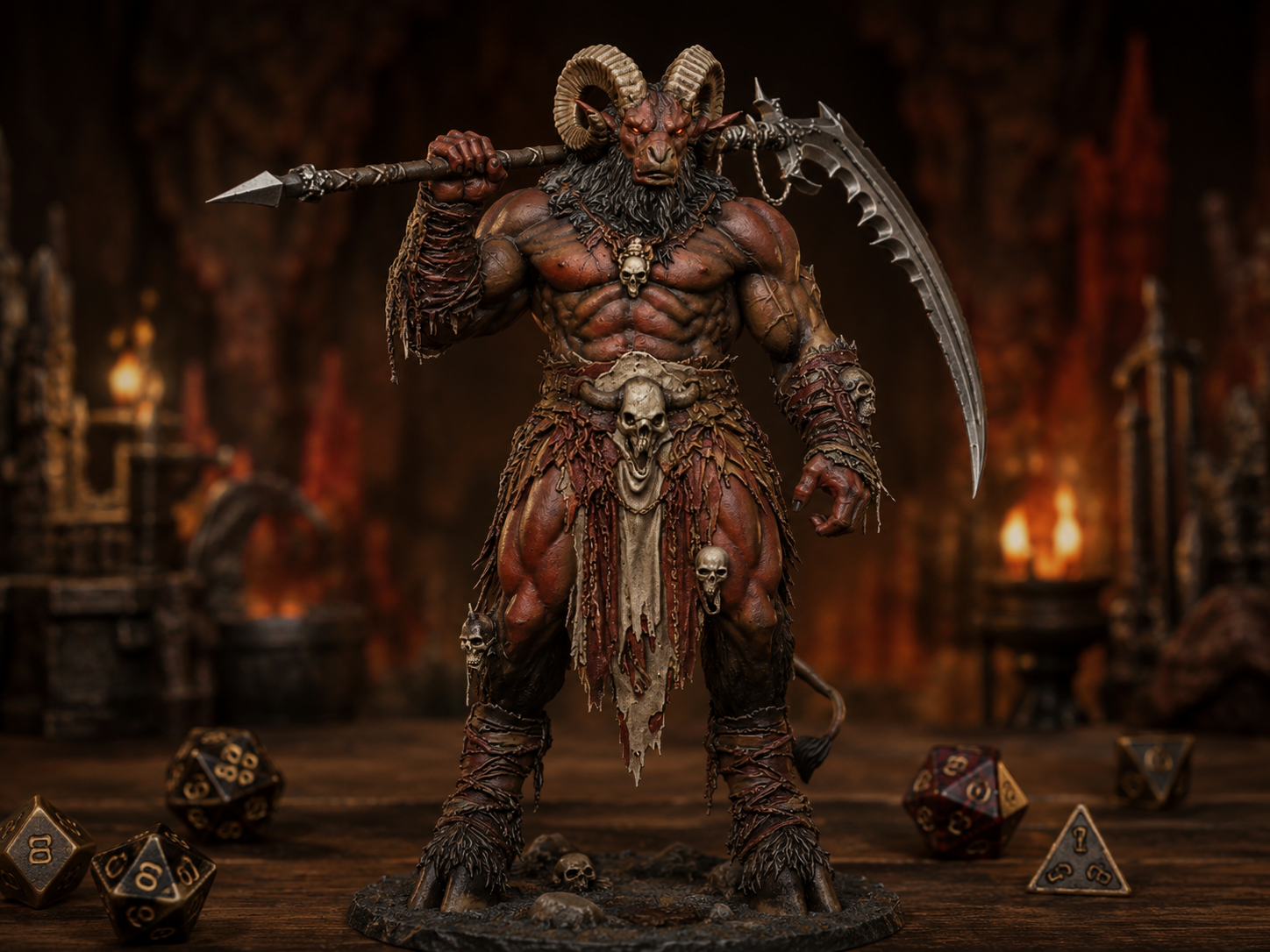 Baphomet Demon Lord STL — Ragnarok Online Inspired MVP Boss Miniature DnD 3D Print — main view
