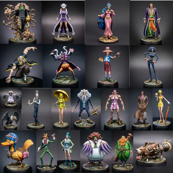 Baroque Works Agents Bundle STL · DND Anime Miniatures — One Piece 3D Print Pack — 3D printable STL