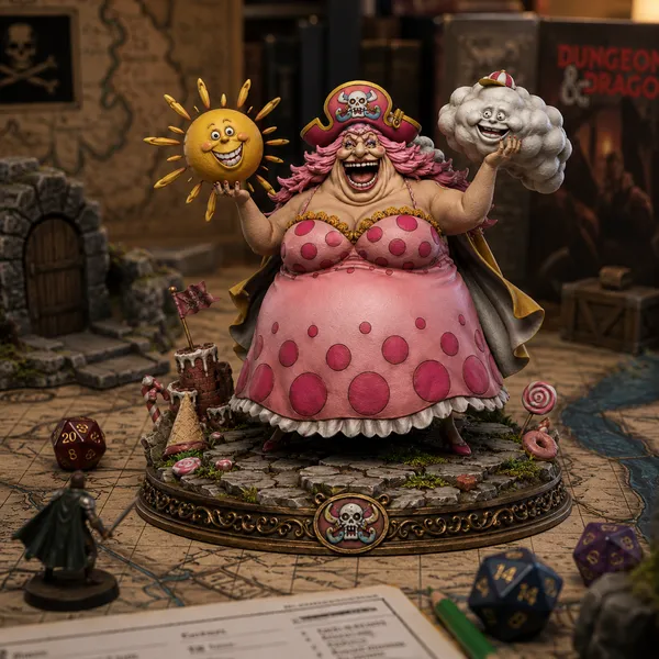 One Piece STL Big Mom 3D Print - DND Anime Miniature Charlotte Linlin Yonko Statue — 3D printable STL