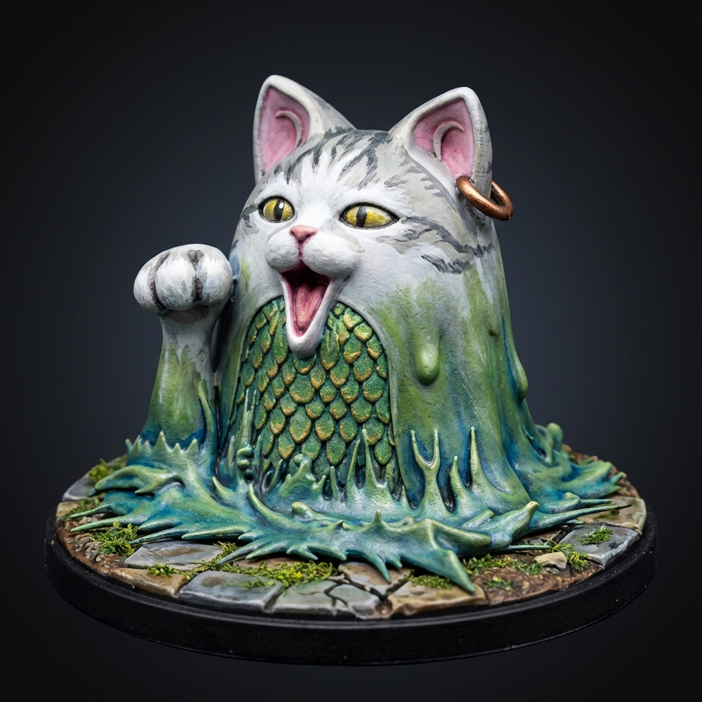 Sea Cat Sea Beast STL · DND Anime Miniature — One Piece 3D Print | Sea King · Ocean Creature — 3D printable STL