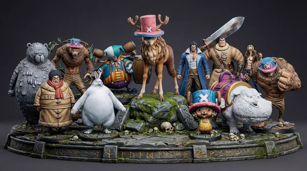 Drum Island Saga Bundle STL · DND Anime Miniatures — One Piece 3D Print Pack — 3D printable STL