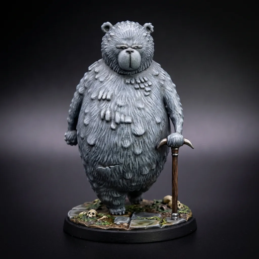 Hiking Bear STL · DND Anime Miniature — One Piece 3D Print | Drum Island · The Polite Bear — main view