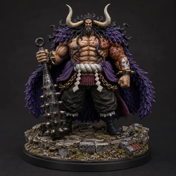 One Piece STL Kaido 3D Print - DND Anime Miniature King of the Beasts Yonko Kanabo Statue — 3D printable STL