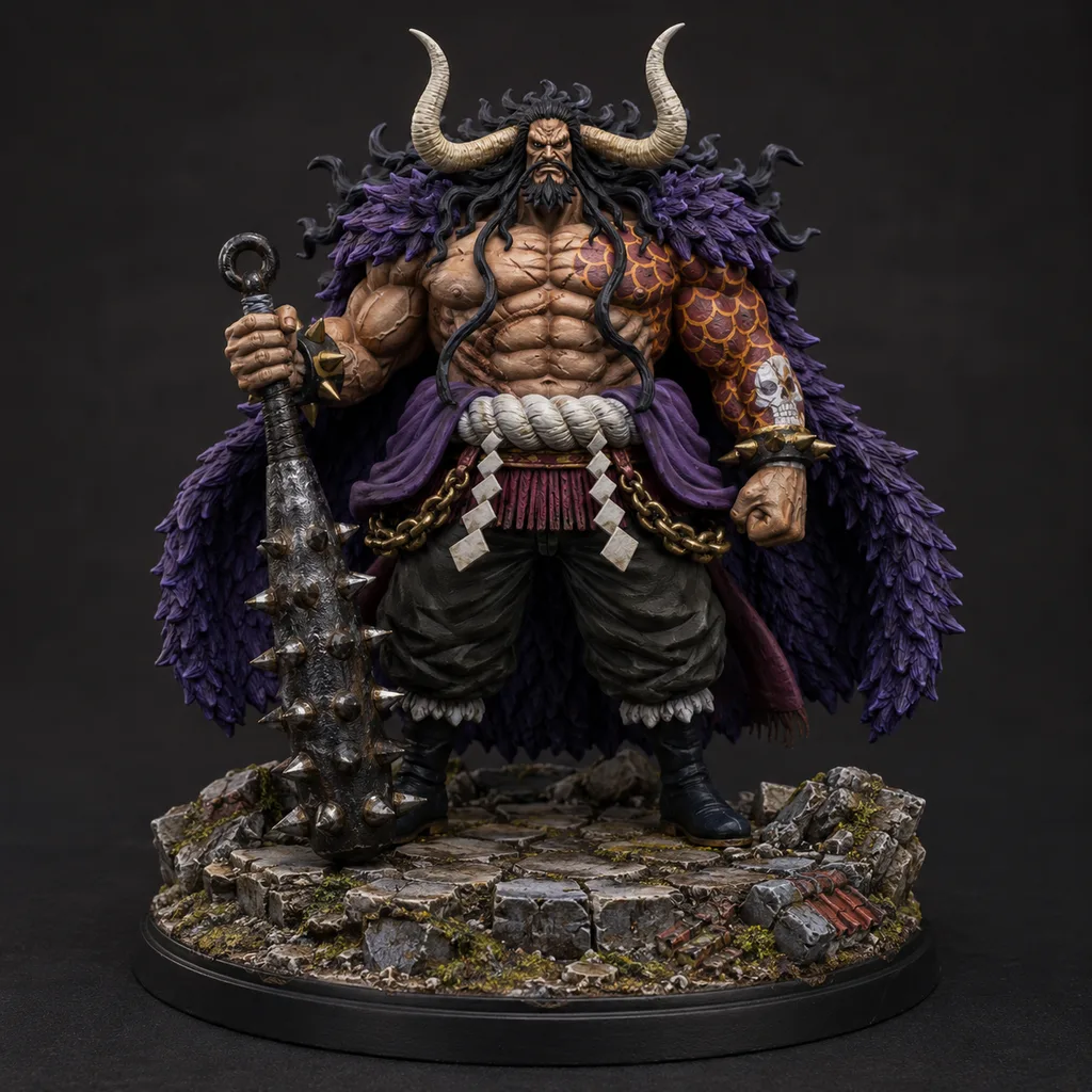 One Piece STL Kaido 3D Print - DND Anime Miniature King of the Beasts Yonko Kanabo Statue — main view