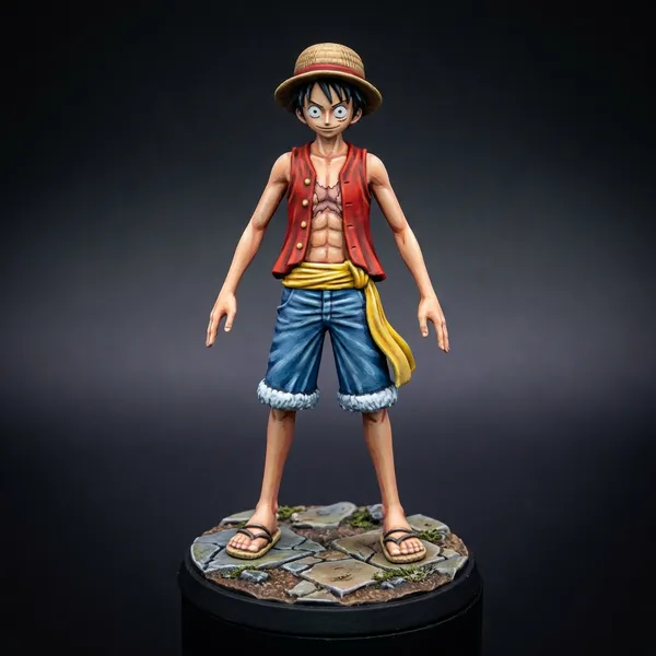 Custom anime miniature quality example — Luffy