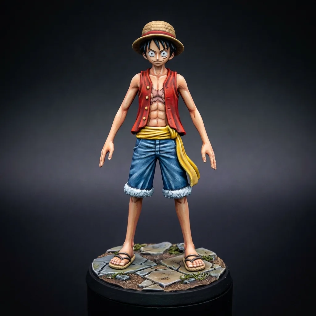 Monkey D. Luffy STL · DND Anime Miniature — One Piece 3D Print | Pre-Timeskip · Straw Hat Captain — main view