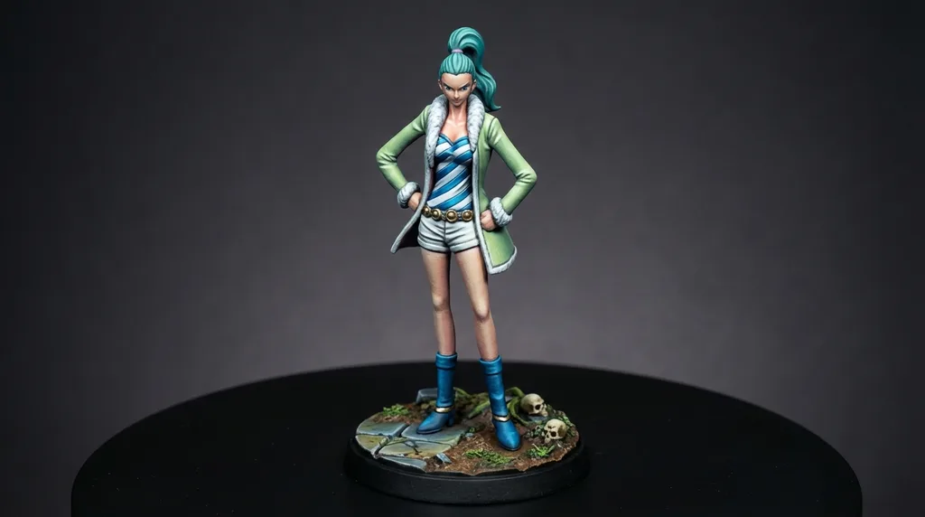 Miss Wednesday (Vivi Undercover) STL · DND Anime Miniature — One Piece 3D Print | Baroque Works · Officer Pair #9 — main view