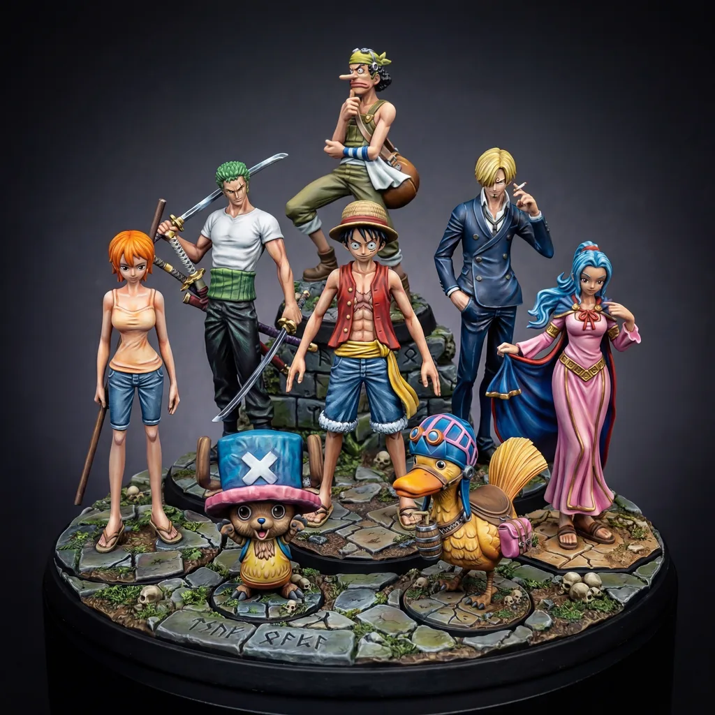 Straw Hat Crew Pre-Timeskip Bundle STL · DND Anime Miniatures — One Piece 3D Print Pack — main view