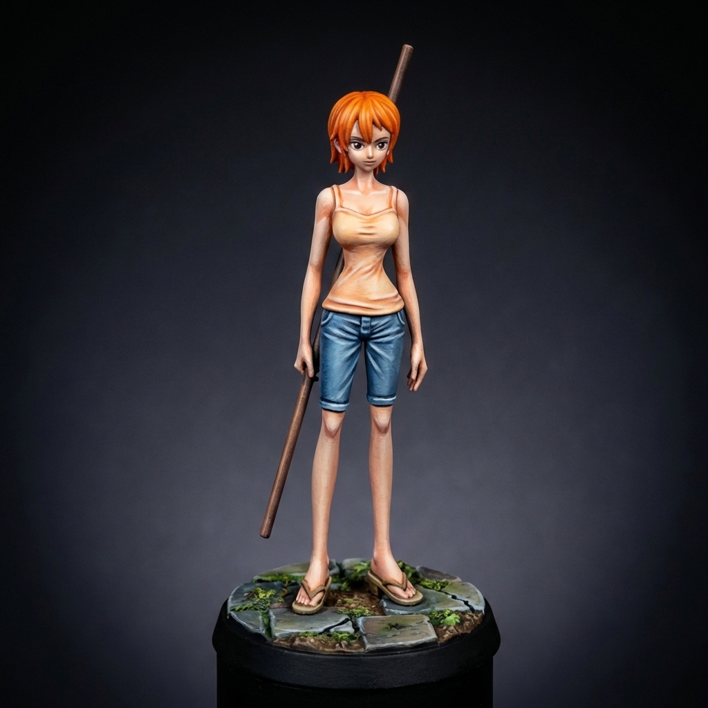 Nami STL · DND Anime Miniature — One Piece 3D Print | Pre-Timeskip · Straw Hat Navigator — 3D printable STL