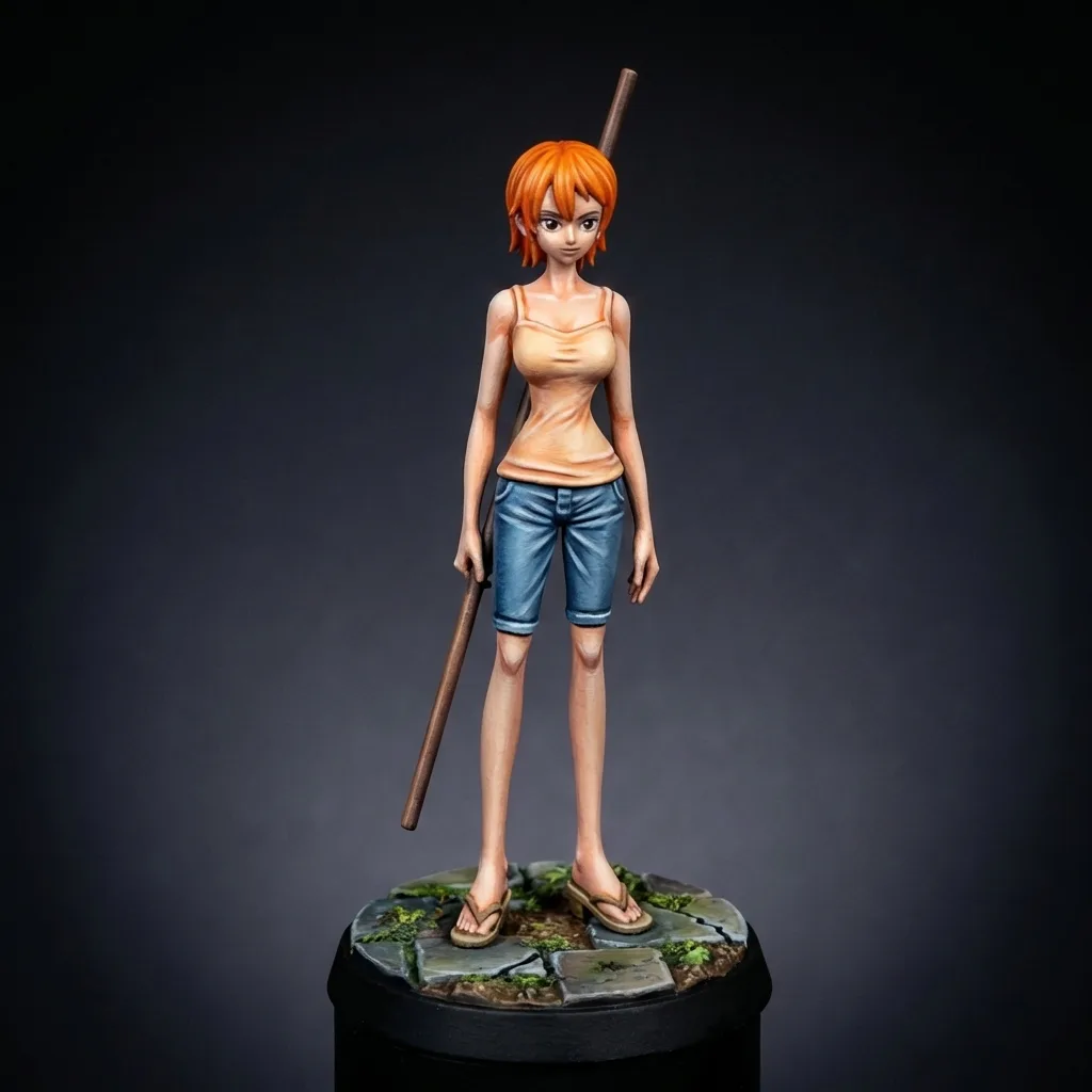 Nami STL · DND Anime Miniature — One Piece 3D Print | Pre-Timeskip · Straw Hat Navigator — main view