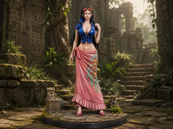 One Piece STL Nico Robin 3D Print - DND Anime Miniature Straw Hat Archaeologist Statue — 3D printable STL