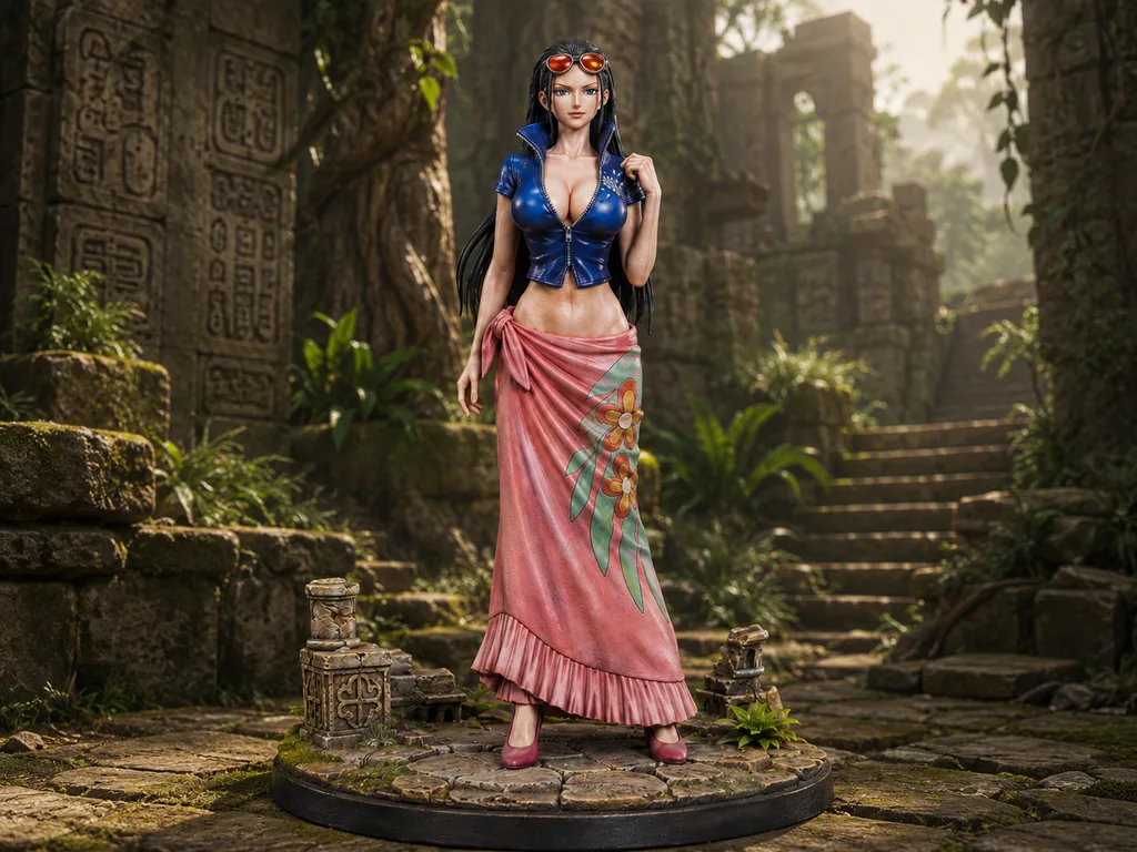 One Piece STL Nico Robin 3D Print - DND Anime Miniature Straw Hat Archaeologist Statue — main view