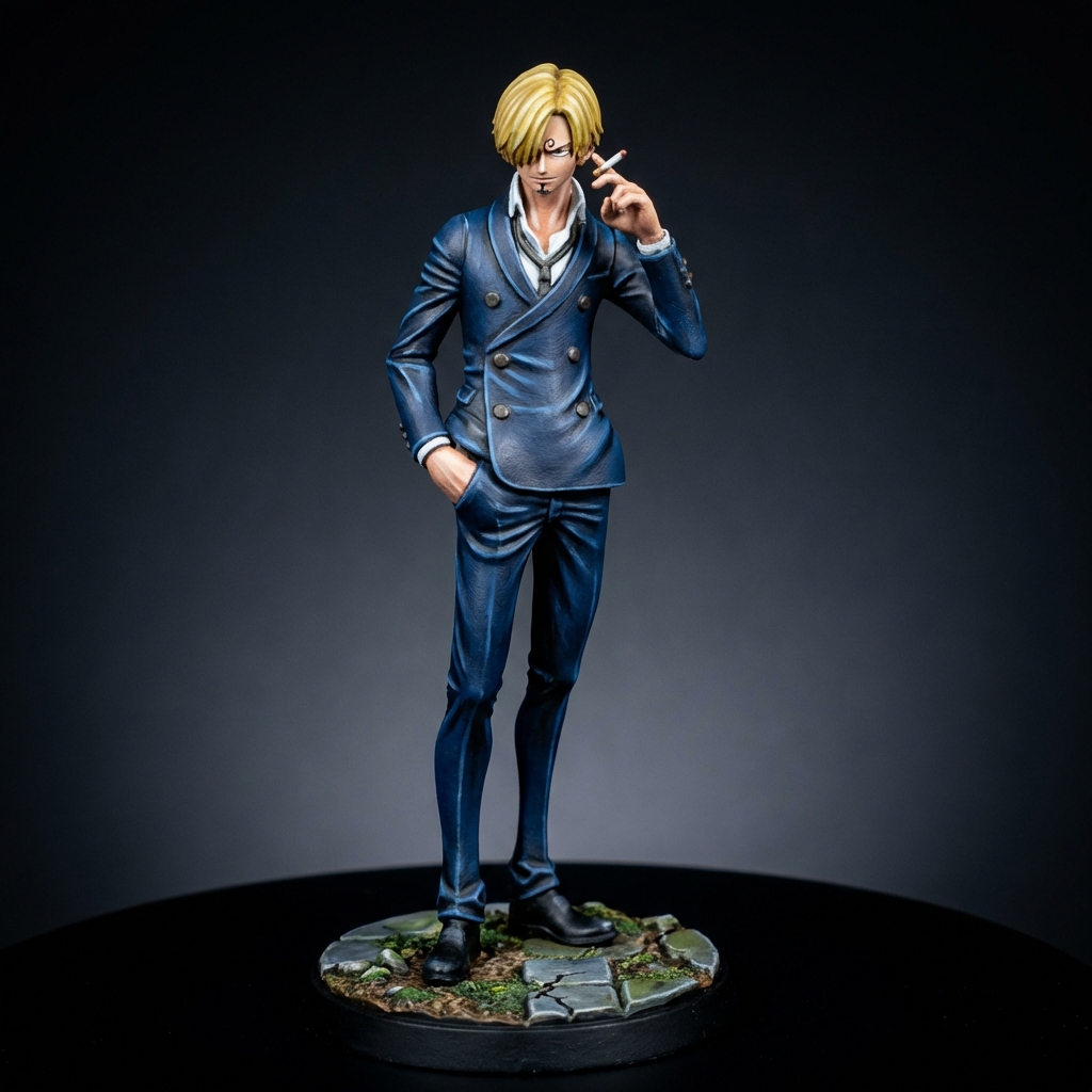 Sanji STL · DND Anime Miniature — One Piece 3D Print | Pre-Timeskip · Black Leg · Straw Hat Cook — 3D printable STL
