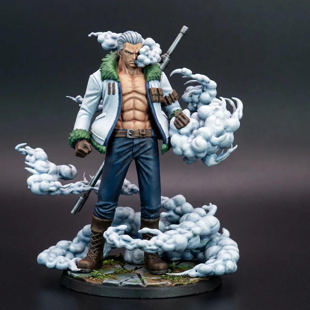 Captain Smoker STL · DND Anime Miniature — One Piece 3D Print | Marine · The White Hunter — main view