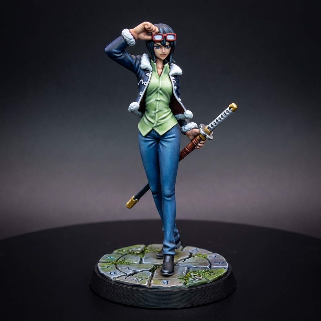 Sergeant Tashigi STL · DND Anime Miniature — One Piece 3D Print | Marine · Sword Collector — 3D printable STL