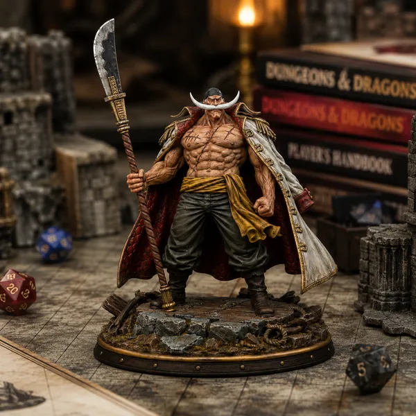 One Piece STL Whitebeard 3D Print - DND Anime Miniature Edward Newgate Yonko Bisento