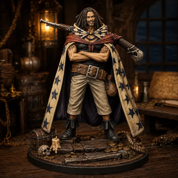 One Piece STL Yasopp 3D Print - DND Anime Miniature Red Hair Pirates Sniper Statue